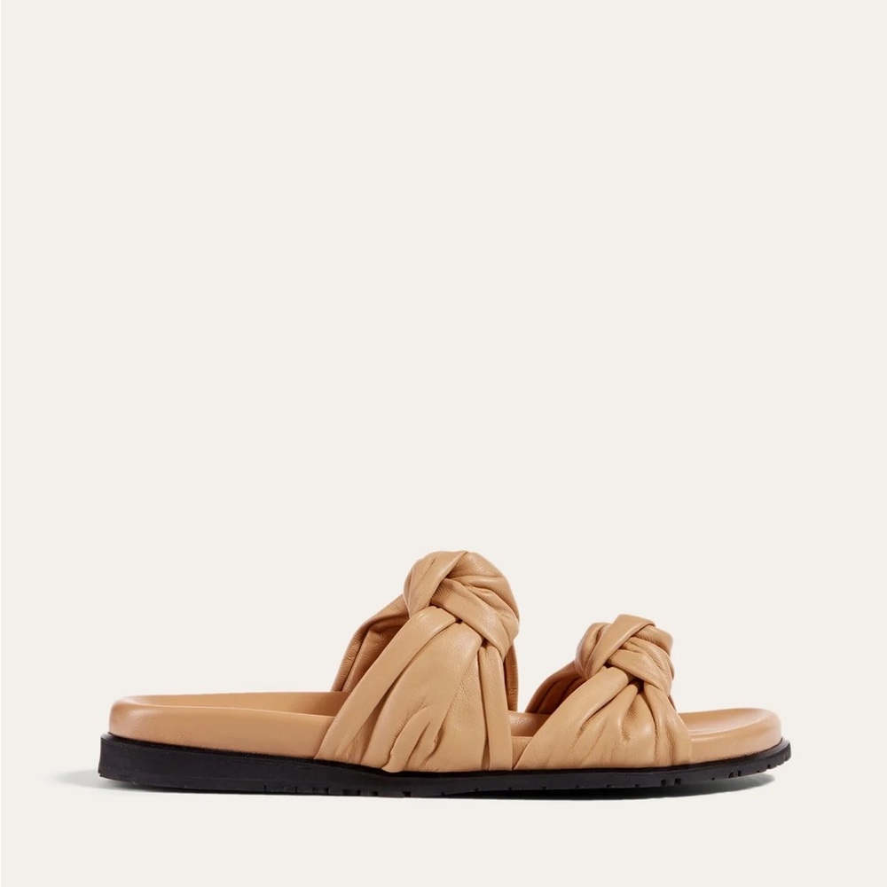 Dear Frances light tan leather tye slide sandals - Picture 9 of 10